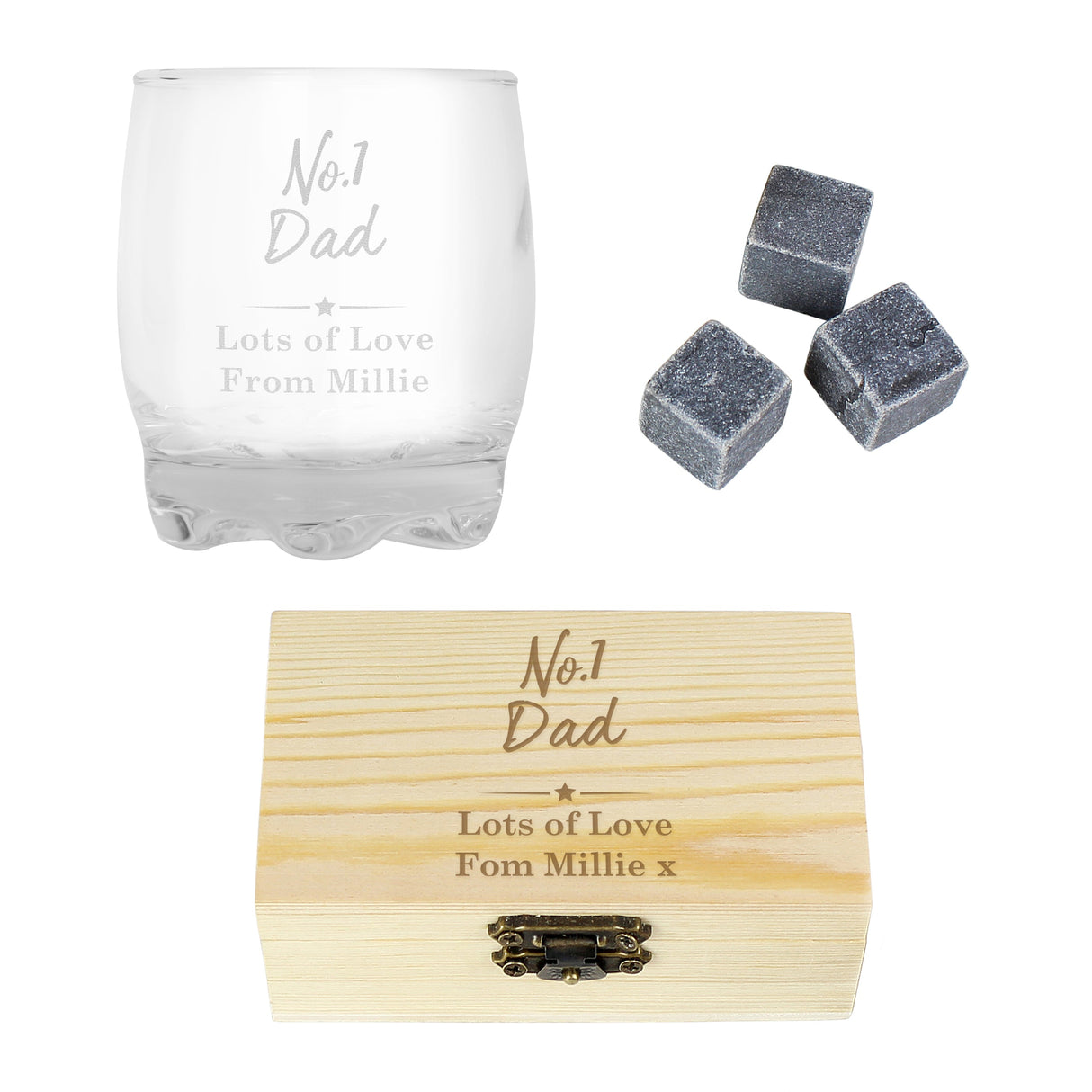 Personalised No.1 Whisky Cooling Stones & Glass Set: 6 - Barware By Gift Moments