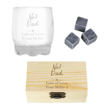 Personalised No.1 Whisky Cooling Stones & Glass Set: 6 - Barware By Gift Moments