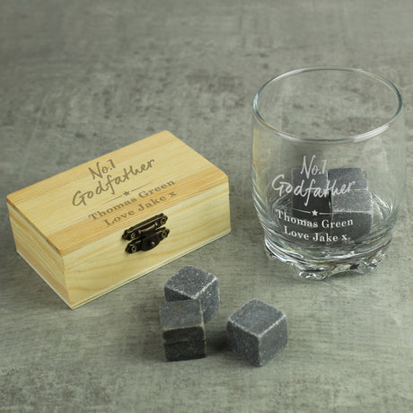 Personalised No.1 Whisky Cooling Stones & Glass Set: 5 - Barware By Gift Moments