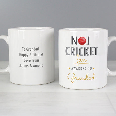 Personalised No.1 Cricket Fan Mug: 3 - Mugs By Gift Moments