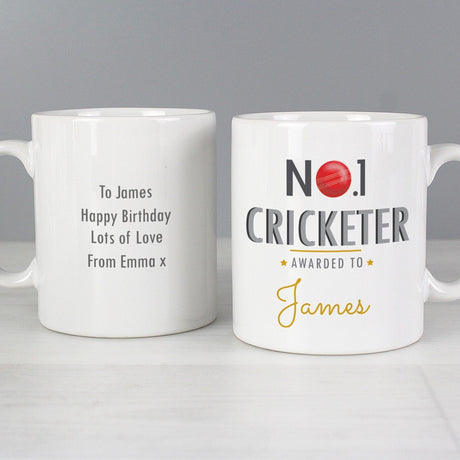 Personalised No.1 Cricketer Ceramic Mug: 3 - Mugs By Gift Moments