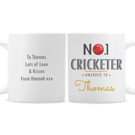 Personalised No.1 Cricketer Ceramic Mug: 4 - Mugs By Gift Moments