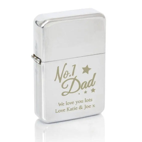 Personalised No.1 Dad Silver Lighter: 3 - Smoking Accessories By Gift Moments