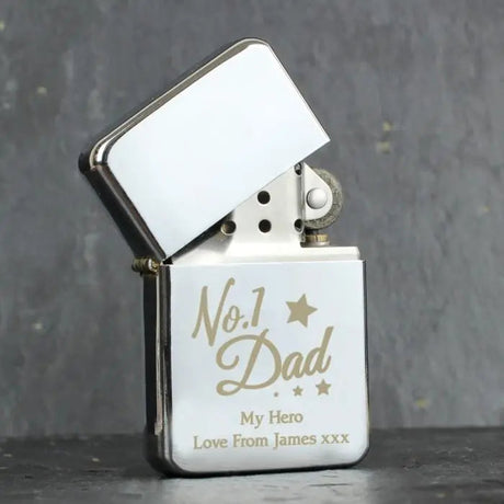 Personalised No.1 Dad Silver Lighter: 2 - Smoking Accessories By Gift Moments