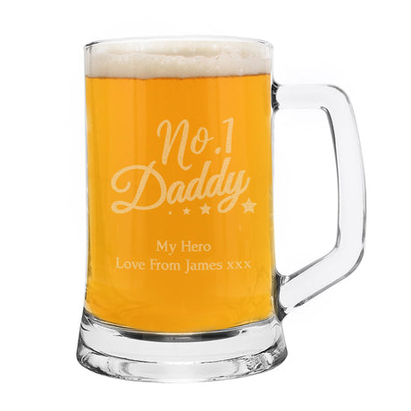 Personalised No.1 Daddy Glass Tankard: 2 - Tankards By Gift Moments