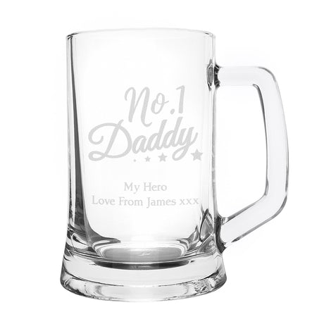 Personalised No.1 Daddy Glass Tankard: 4 - Tankards By Gift Moments