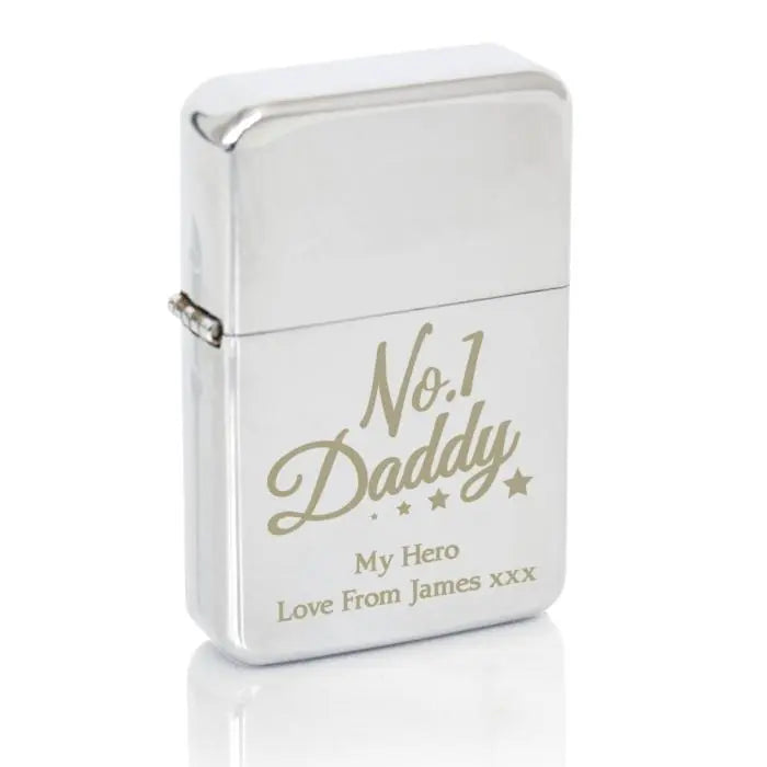 Personalised No.1 Daddy Silver Lighter: 3 - Smoking Accessories By Gift Moments