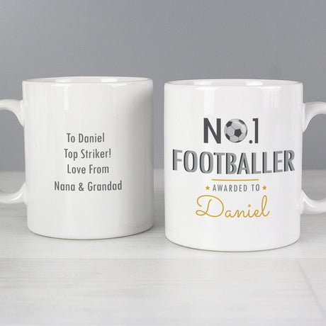 Personalised No.1 Footballer Ceramic Mug: 1 - Mugs By Gift Moments