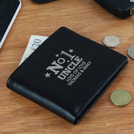 Personalised No.1 Genuine Leather Wallet: 2 - Wallets & Money Clips By Gift Moments