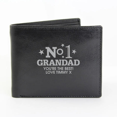 Personalised No.1 Genuine Leather Wallet: 4 - Wallets & Money Clips By Gift Moments