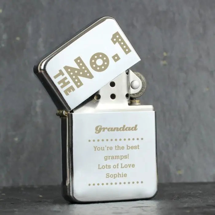 Personalised No.1 Silver Lighter: 3 - Smoking Accessories By Gift Moments