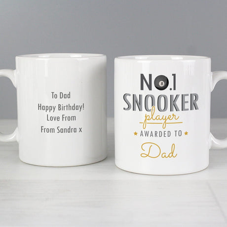 Personalised No.1 Snooker Fan Ceramic Mug: 3 - Mugs By Gift Moments