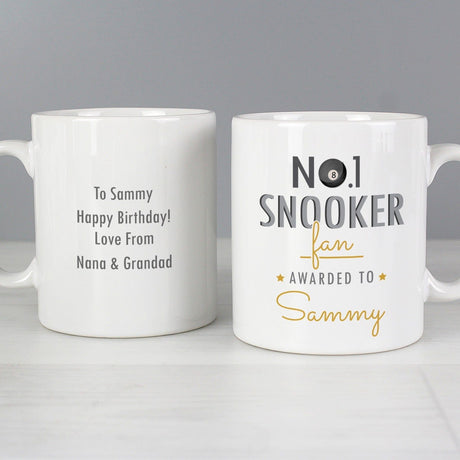 Personalised No.1 Snooker Fan Ceramic Mug: 1 - Mugs By Gift Moments