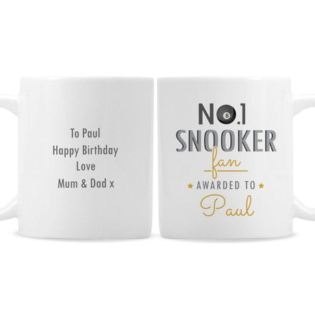 Personalised No.1 Snooker Fan Ceramic Mug: 4 - Mugs By Gift Moments