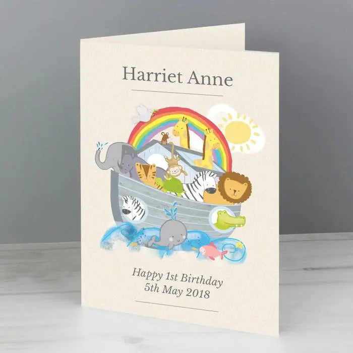 Personalised Noah’s Ark Baby Card: 2 - Greeting Cards By Gift Moments