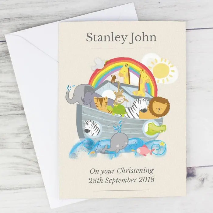 Personalised Noah’s Ark Baby Card: 1 - Greeting Cards By Gift Moments