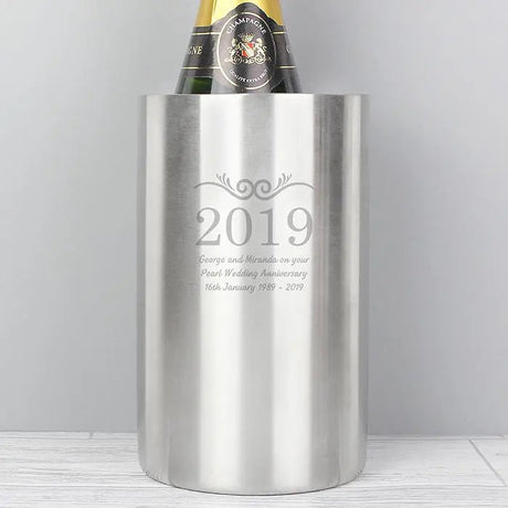 Personalised Stainless Steel Wine Cooler: 2 - Barware By Gift Moments