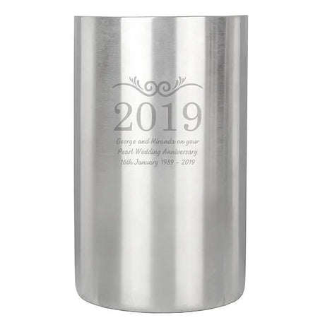 Personalised Stainless Steel Wine Cooler: 3 - Barware By Gift Moments