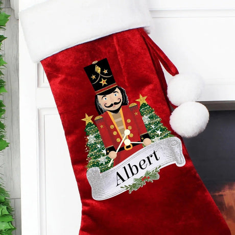 Personalised Nutcracker Red Velvet Christmas Stocking: 2 - Christmas Stockings By Gift Moments