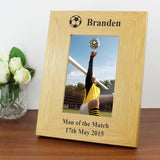 Personalised Oak Football Photo Frame 6x4: 1 - Photo Frames By Gift Moments