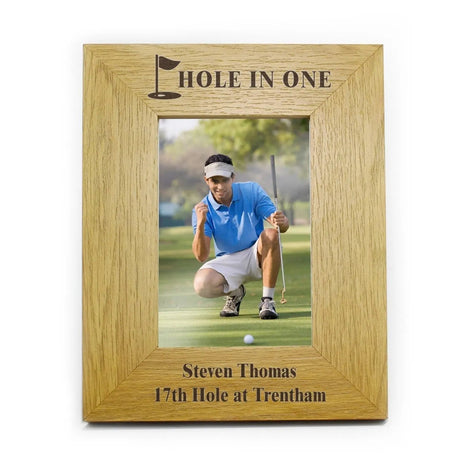 Personalised Oak Finish Golf Photo Frame: 2 - Photo Frames By Gift Moments