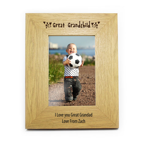 Personalised Oak Great Grandchild Photo Frame: 2 - Photo Frames By Gift Moments