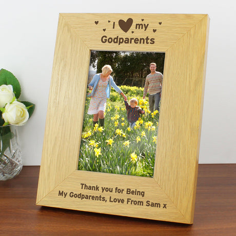 Personalised Oak Finish I Heart My Photo Frame: 9 - Photo Frames By Gift Moments