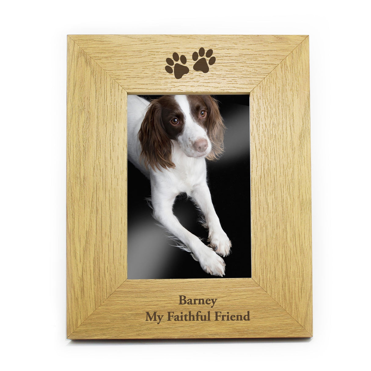 Personalised Oak Paw Prints Photo Frame 6x4: 4 - Photo Frames By Gift Moments