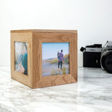 Personalised Oak Friends Photo Cube Keepsake Box: 9 - Photo Cubes By Gift Moments