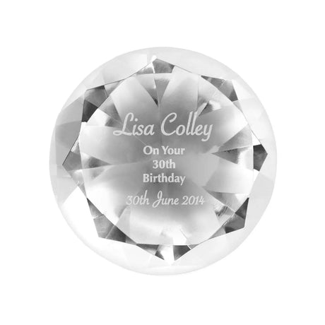 Personalised Diamond Engraved Paperweight: 3 - Paperweights By Gift Moments