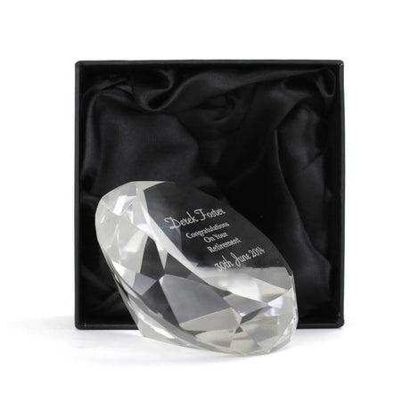 Personalised Diamond Engraved Paperweight: 2 - Paperweights By Gift Moments