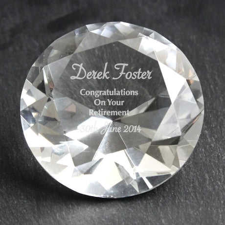 Personalised Diamond Engraved Paperweight: 1 - Paperweights By Gift Moments