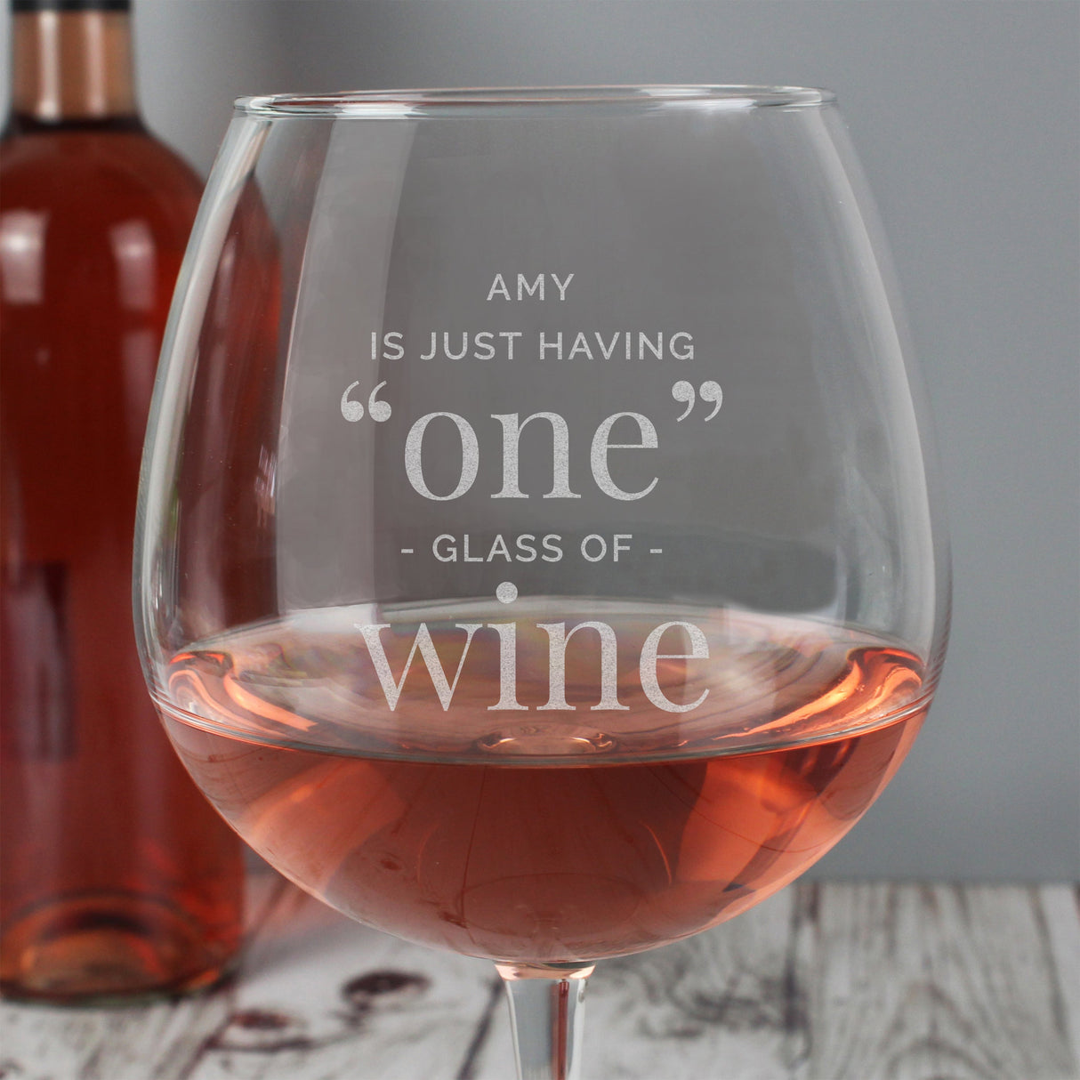 Personalised ’One Glass’ Bottle of Wine Glass: 1 - Wine Glasses By Gift Moments