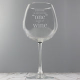 Personalised ’One Glass’ Bottle of Wine Glass: 2 - Wine Glasses By Gift Moments