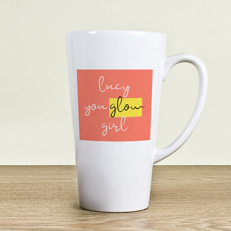 Personalised Orange Glow Latte Mug: 1 - Latte Mugs By Gift Moments