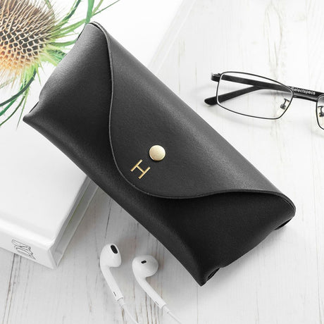 Personalised Origami Leather Glasses Cases Black - Glasses Cases at Gift Moments