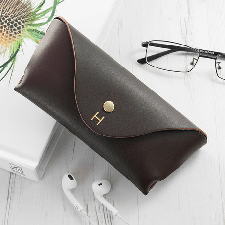 Personalised Italian Leather Origami Glasses Case: 3 - Brown - Glasses Cases By Gift Moments