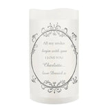 Personalised Ornate Frame LED Candle: 4 - LED Lighting By Gift Moments