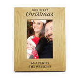 Personalised ’Our First Christmas’ Oak Photo Frame: 5 - Photo Frames By Gift Moments