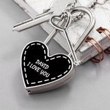 Personalised Parisienne Love Heart Padlocks - Keyrings at Gift Moments