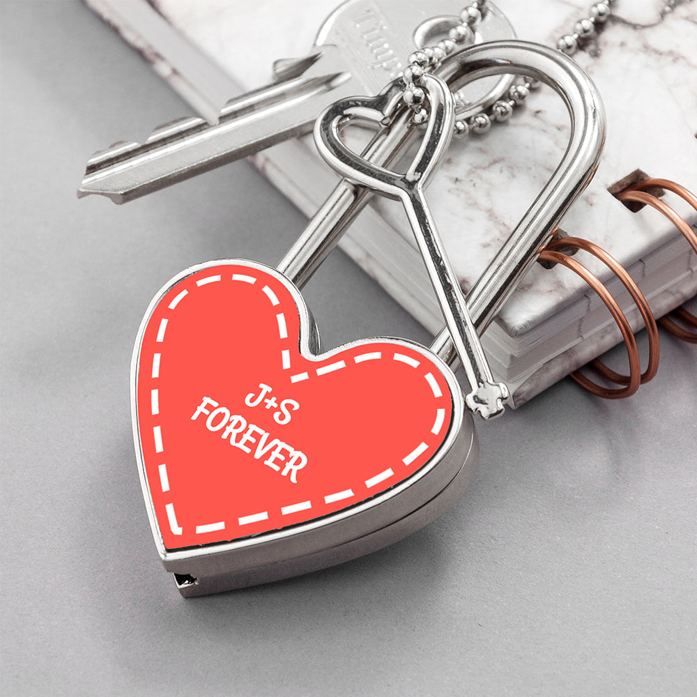 Personalised Parisienne Love Heart Padlocks - Keyrings at Gift Moments