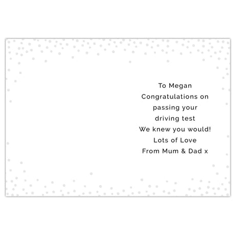 Personalised Driving Test Celebration Card: 4 - Greeting Cards By Gift Moments