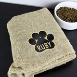 Personalised Microfibre Pet Towel with Paw Print: 1 - Pet Products By Gift Moments