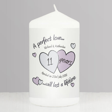 Personalised Anniversary Pillar Candle: 1 - Candles By Gift Moments