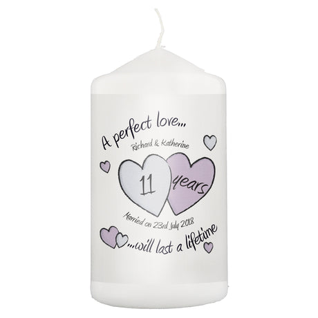 Personalised Anniversary Pillar Candle: 2 - Candles By Gift Moments