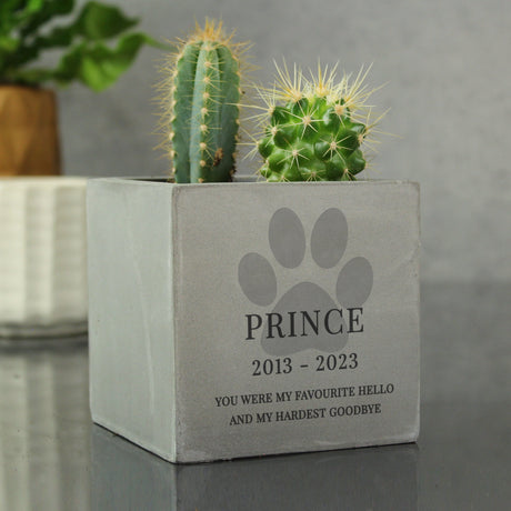 Personalised Concrete Pet Memorial Plant Pot: 3 - Pots & Planters By Gift Moments