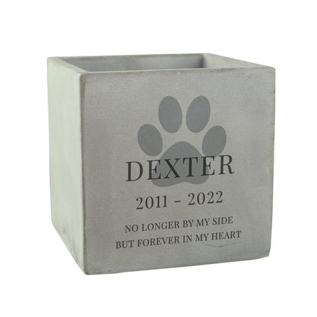 Personalised Concrete Pet Memorial Plant Pot: 4 - Pots & Planters By Gift Moments