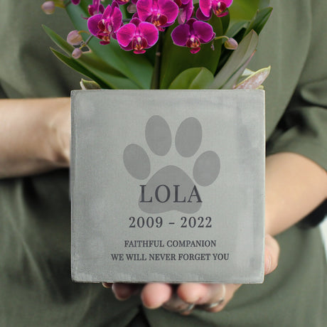 Personalised Concrete Pet Memorial Plant Pot: 1 - Pots & Planters By Gift Moments