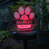 Personalised Pet Memorial Solar Light: 9 - Solar Lights By Gift Moments