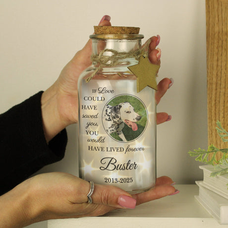 Personalised Pet Memorial Photo LED Jar: 4 - LED Lighting By Gift Moments